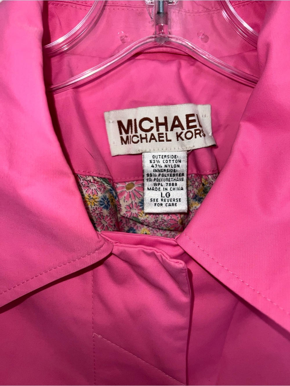 Michael Kors Vibrant Pink Single-Breasted rain Coat - Picture 7 of 7